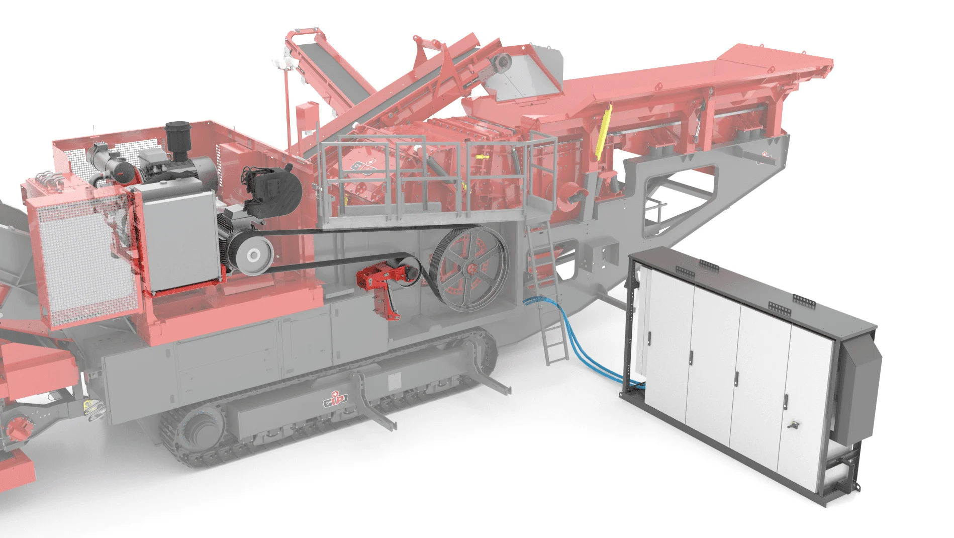 Electro-hydraulic drive: external power feed and power distribution cabinet