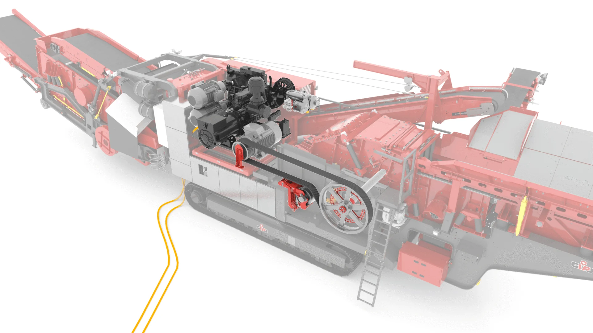 Genset module: diesel generator powering electrical loads